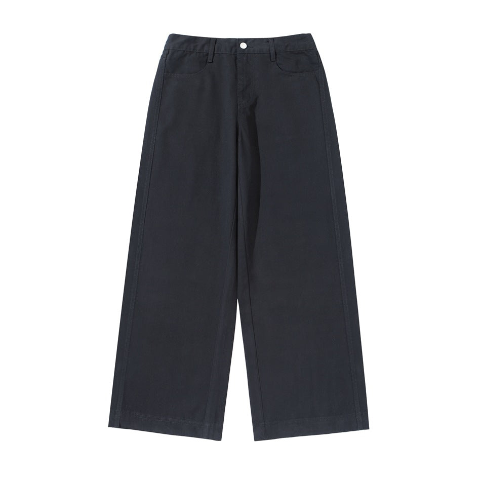 Damen Hochtaillierte Culotte-Hose aus Baumwoll-Twill mit weitem Bein Drune