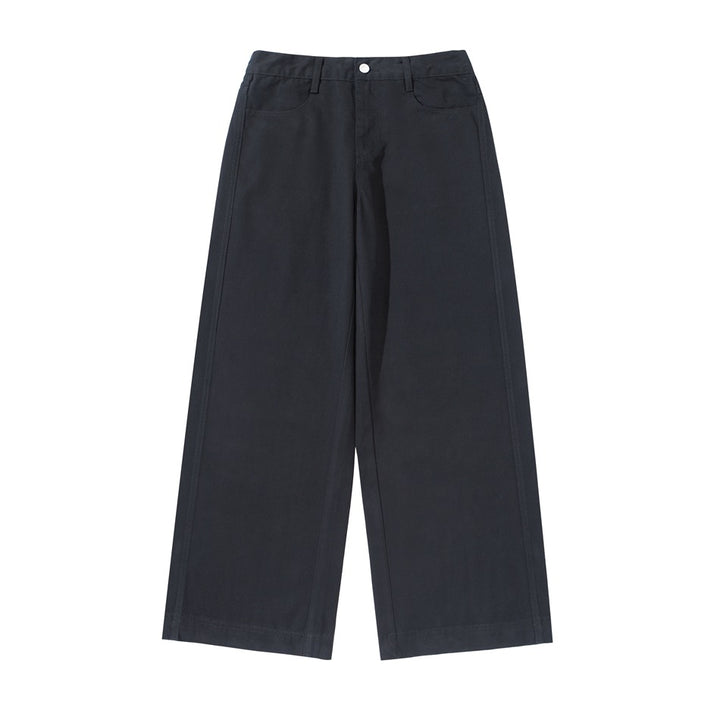 Damen Hochtaillierte Culotte-Hose aus Baumwoll-Twill mit weitem Bein Drune