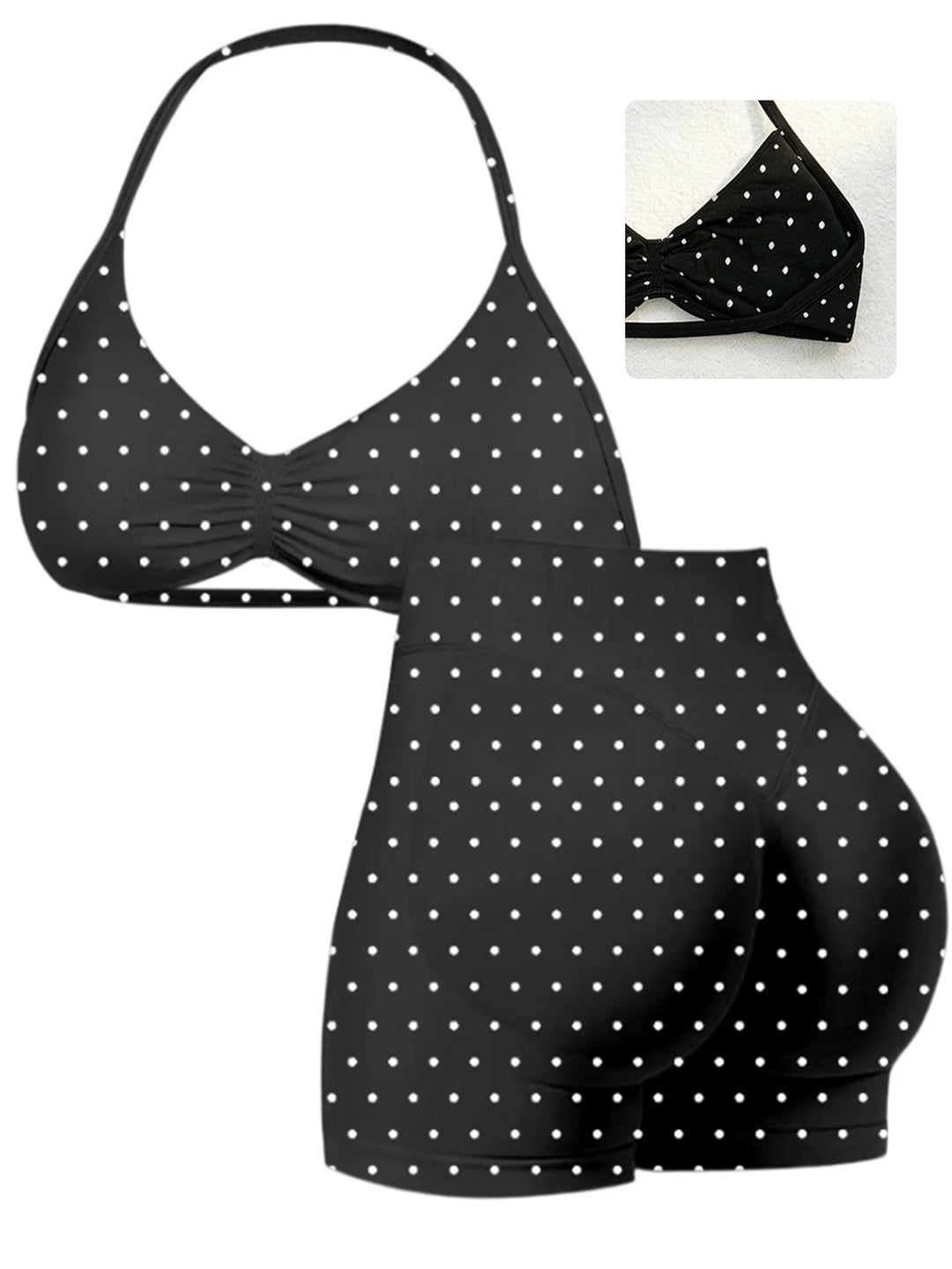 Damen Sportlicher Bikini mit gepolstertem Oberteil und hoher Taille Drune