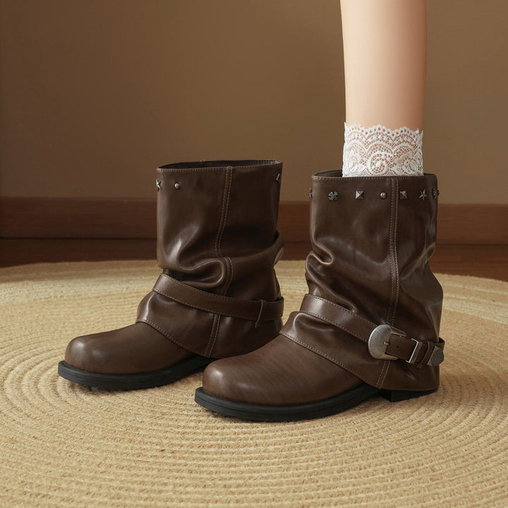 Damen Modische Stiefel mit dekorativen Details Drune