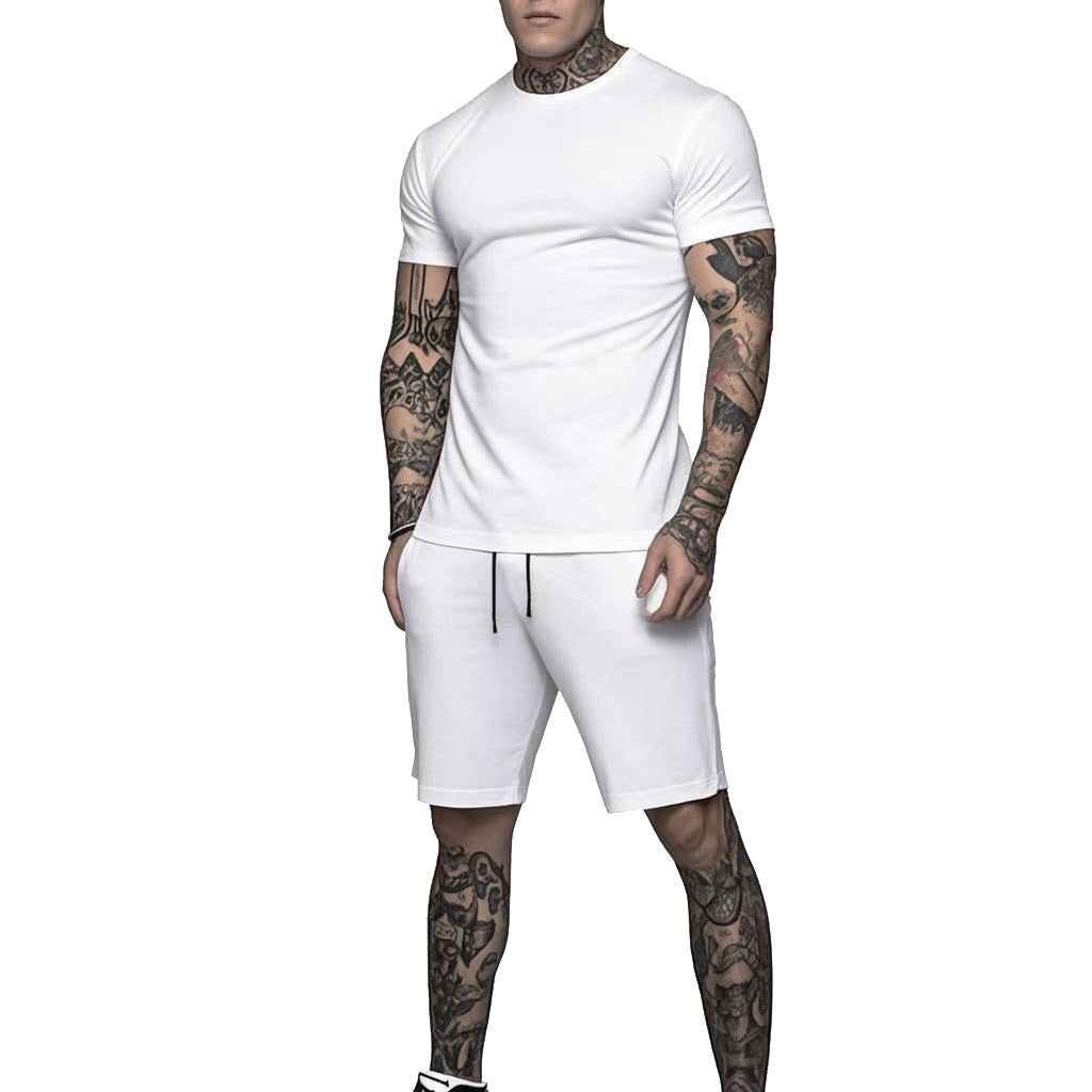 Herren Sportliches Kurzarm- und Shorts-Set mit kontrastierenden Details Drune