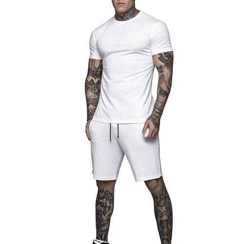 Herren Sportliches Kurzarm- und Shorts-Set mit kontrastierenden Details Drune