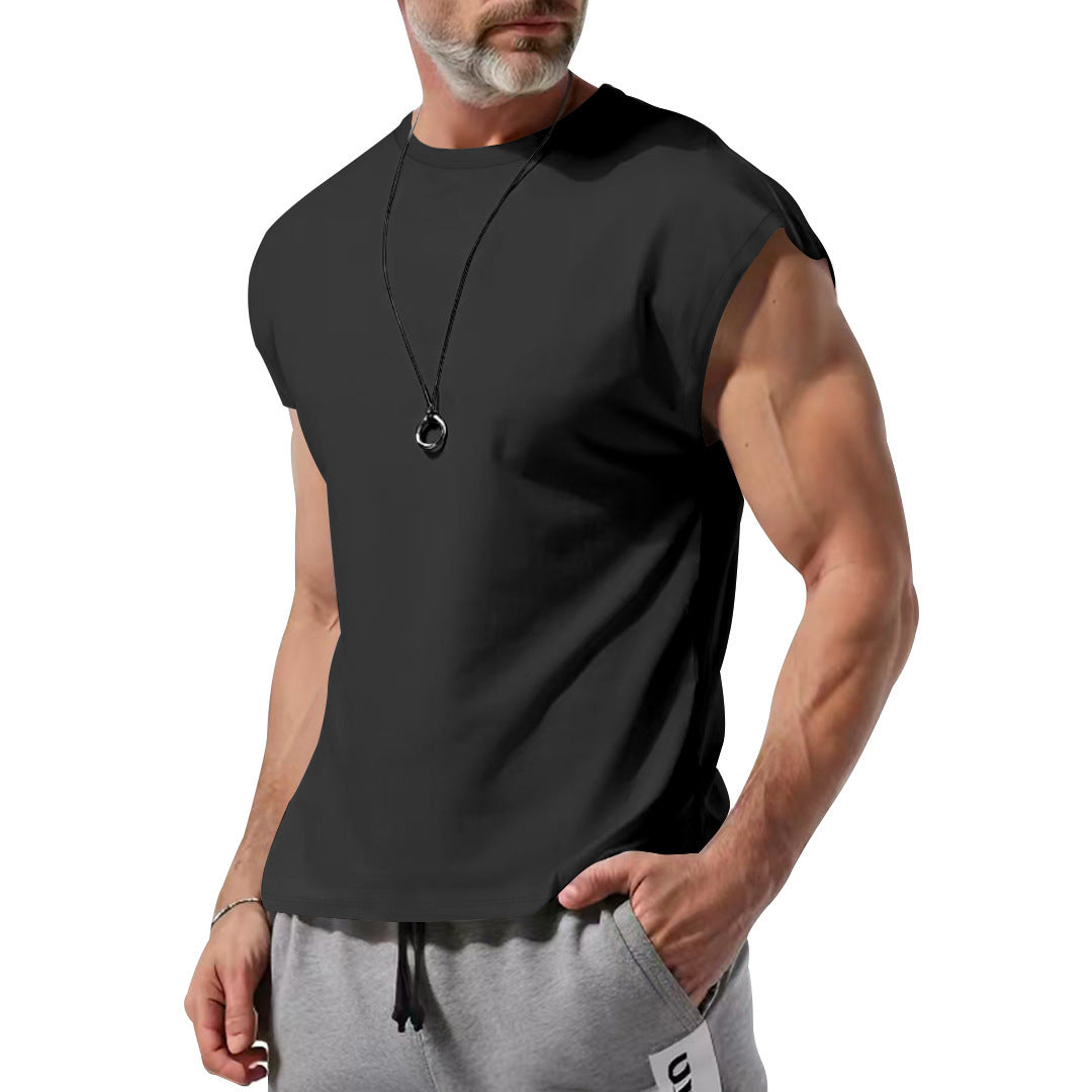 Herren schickes ärmelloses T-Shirt aus atmungsaktivem Baumwollmix Drune