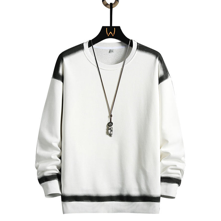 Herren Oversize-Sweatshirt mit Rundhals, kontrastiertem Spray‑Effekt und geripptem Saum Drune