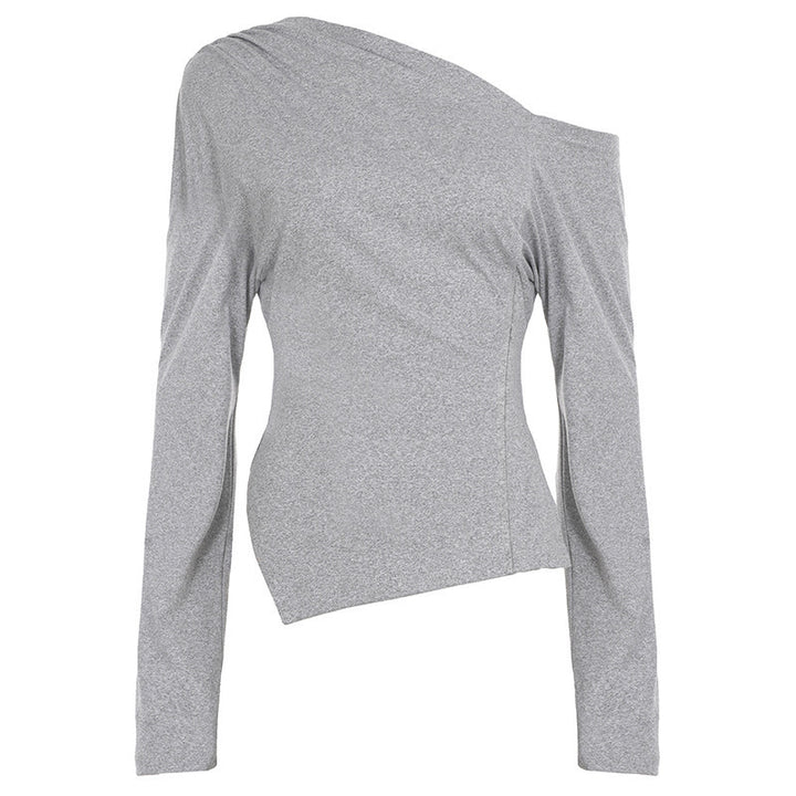 Damen Asymmetrisches Ein-Schulter-Longsleeve aus Stretch-Jersey mit taillierter Silhouette Drune
