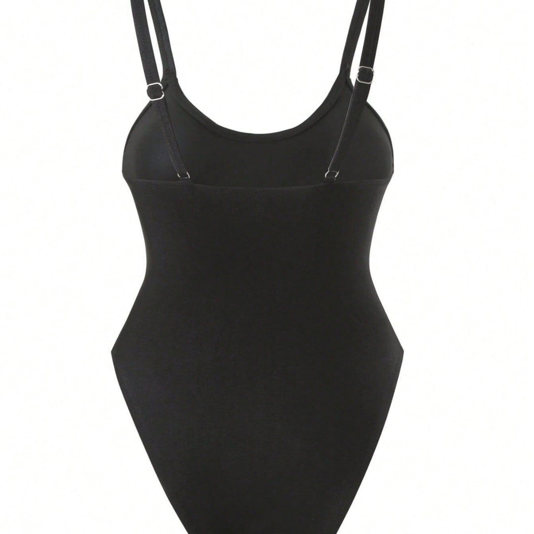 Damen Einteiler Badeanzug mit transparentem Mesh-Einsatz Drune