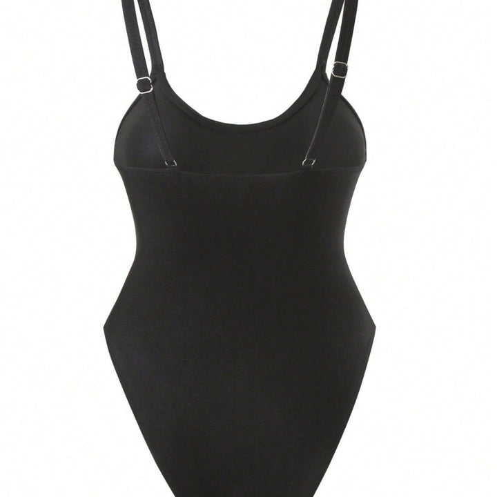 Damen Einteiler Badeanzug mit transparentem Mesh-Einsatz Drune