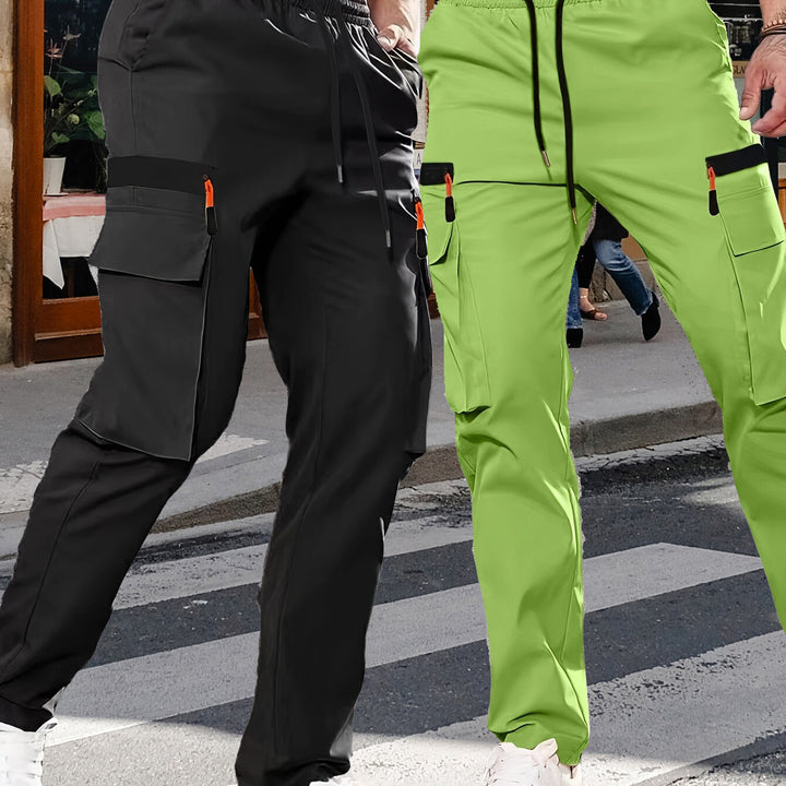 Herren Utility-Cargohose im Joggerstil mit elastischem Bund und Multifunktions-Taschen Drune