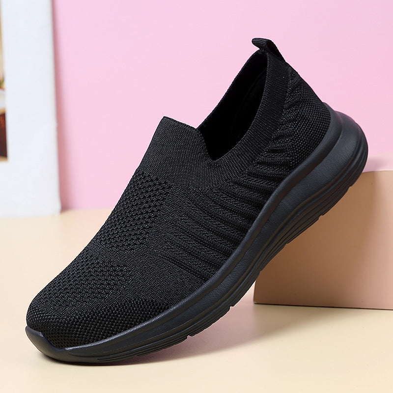 Damen nan atmungsaktiver Strick-Slipper mit viskoelastischer Innensohle und flexibler Gummilaufsohle Drune