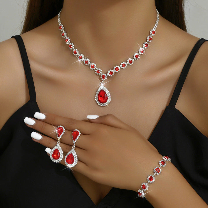 Drune - Galvanisiertes Strass-Schmuckset