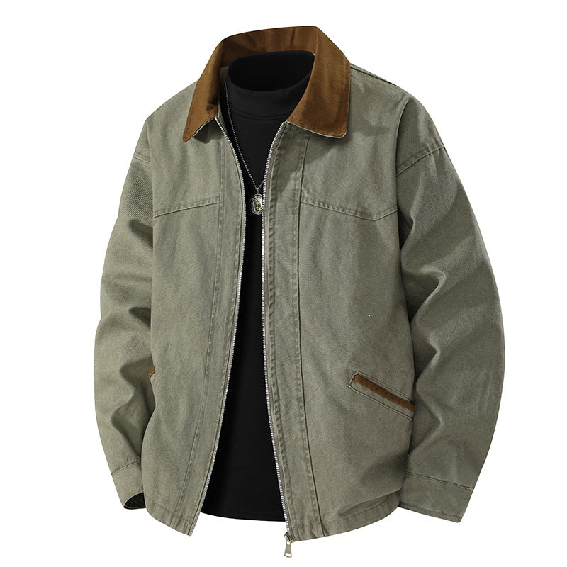 Herren Lässige Freizeitjacke mit hohem Kragen Drune