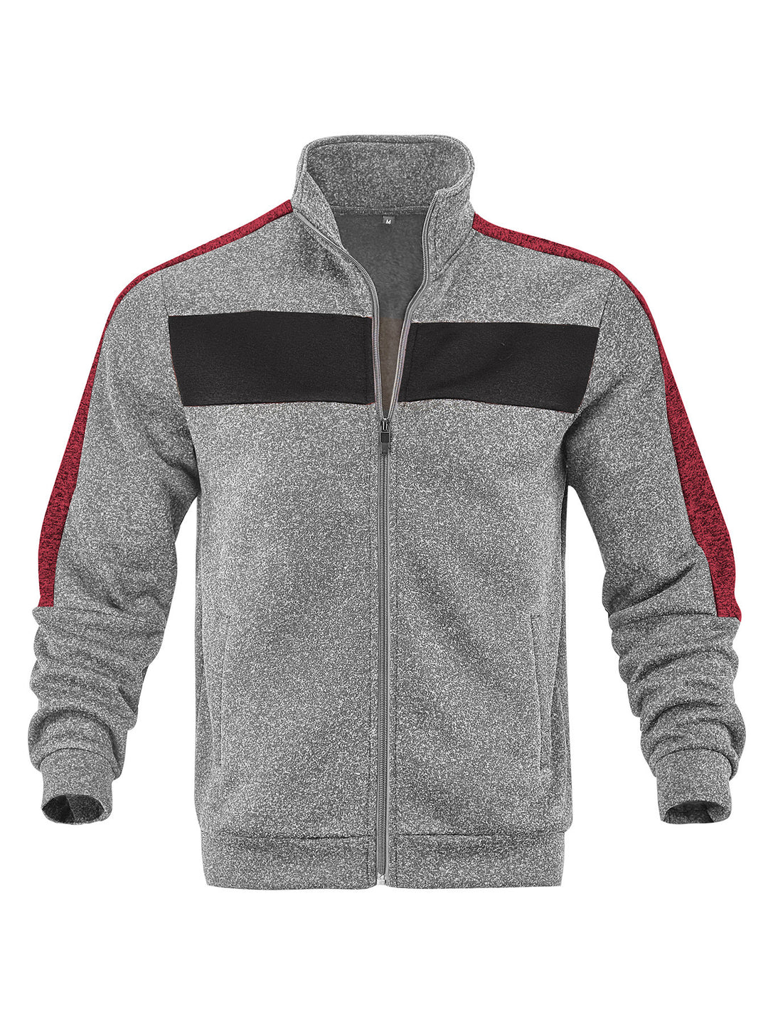 Herren Sportliche Fleecejacke mit hohem Kragen und reflektierenden Akzenten Drune