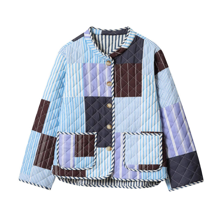 Damen Steppjacke mit buntem Patchwork-Design Drune