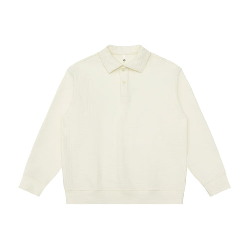 Unisex Waffelstrick-Poloshirt mit Polokragen und Halbknopfleiste Drune
