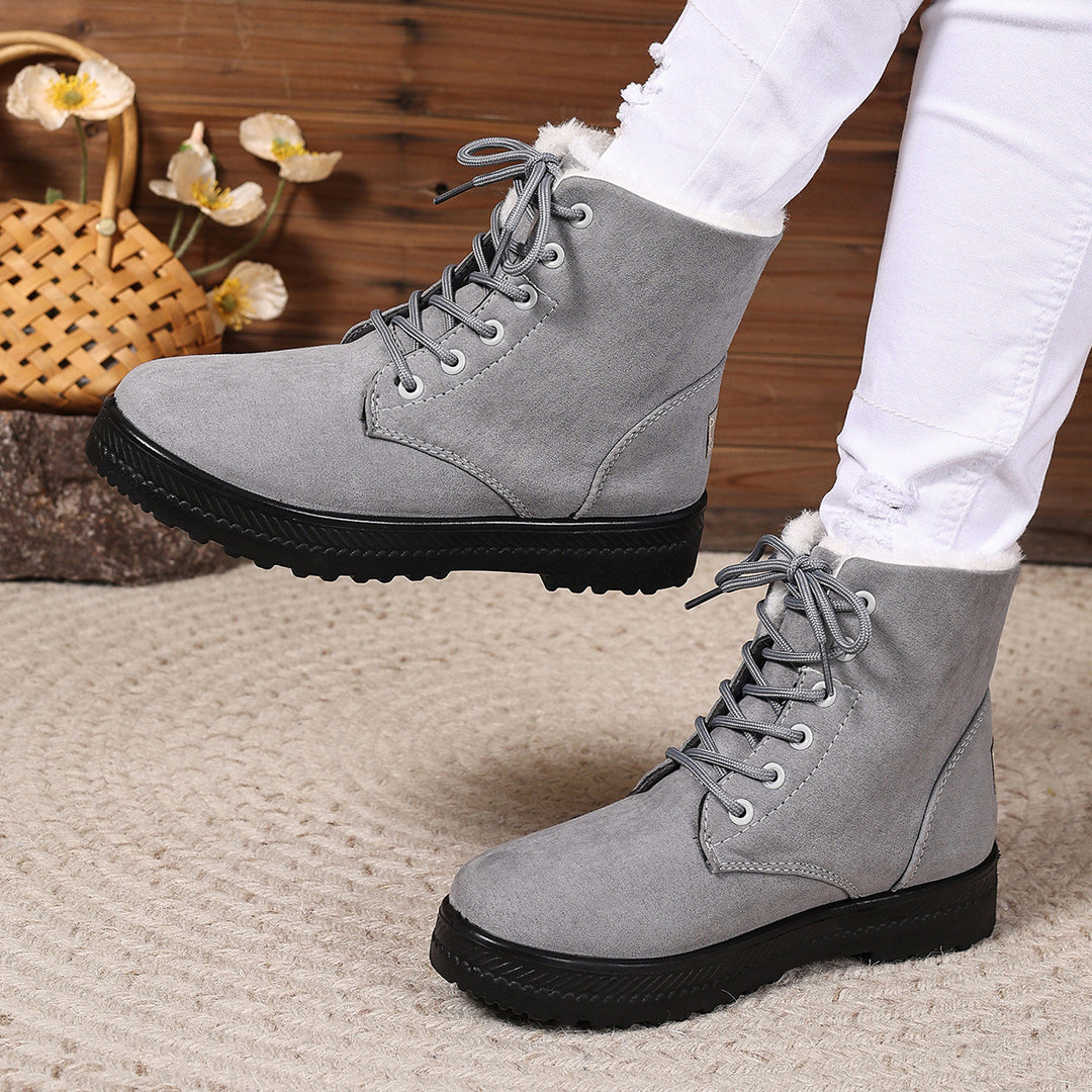Damen Warm gefütterte Winterstiefel Drune