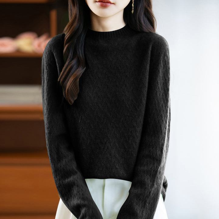 Damen Weicher Feinstrick‑Pullover mit kurzem Mockneck, leichter Mohair‑Optik und entspannter Silhouette Drune