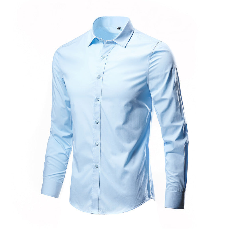Herren nan Slim-Fit Businesshemd aus Stretch-Baumwollmix mit Kentkragen Drune