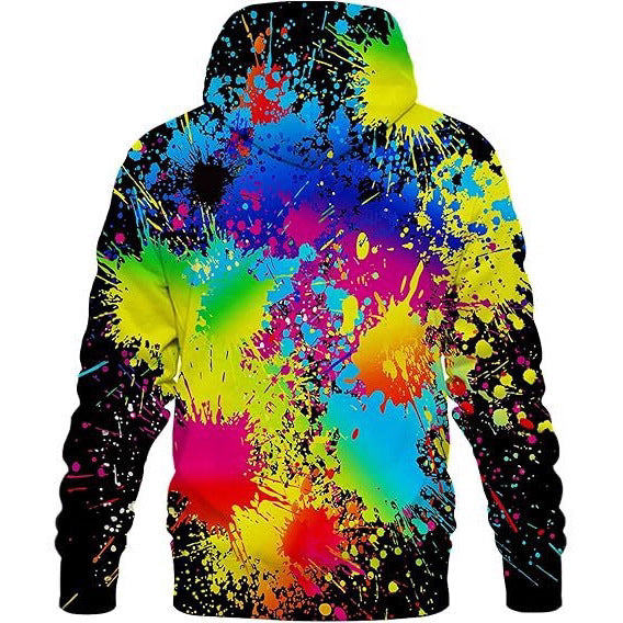 Damen Farbenfroher Hoodie mit kreativen Spritzmotiven Drune