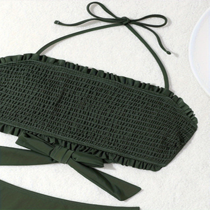 Damen Bandeau-Bikini mit Rüschen und Schleifendetail Drune