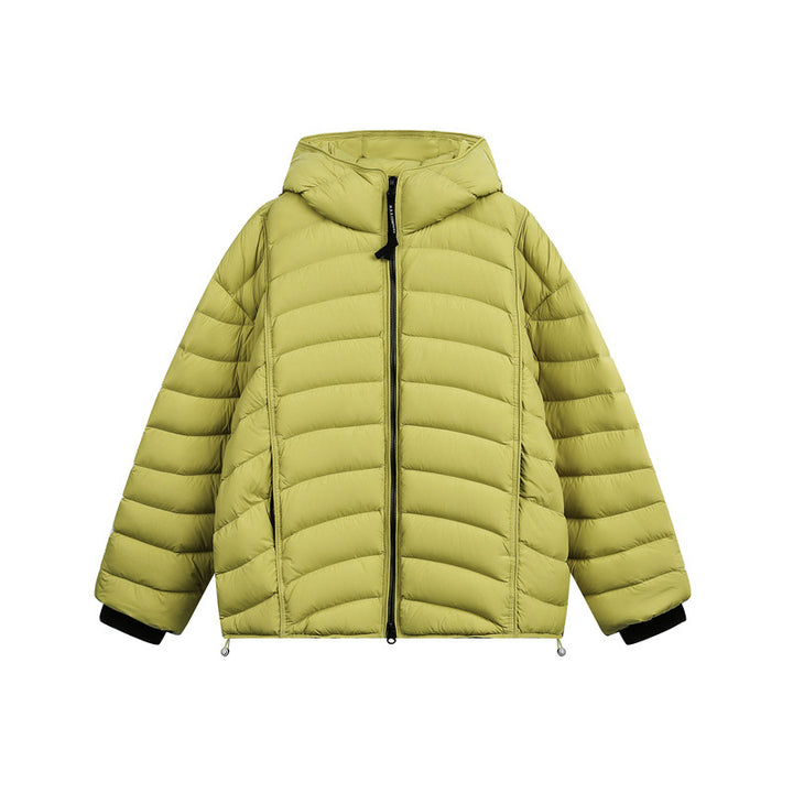 Damen Leichte Steppdaunenjacke mit Kapuze und verstellbarem Saum Drune