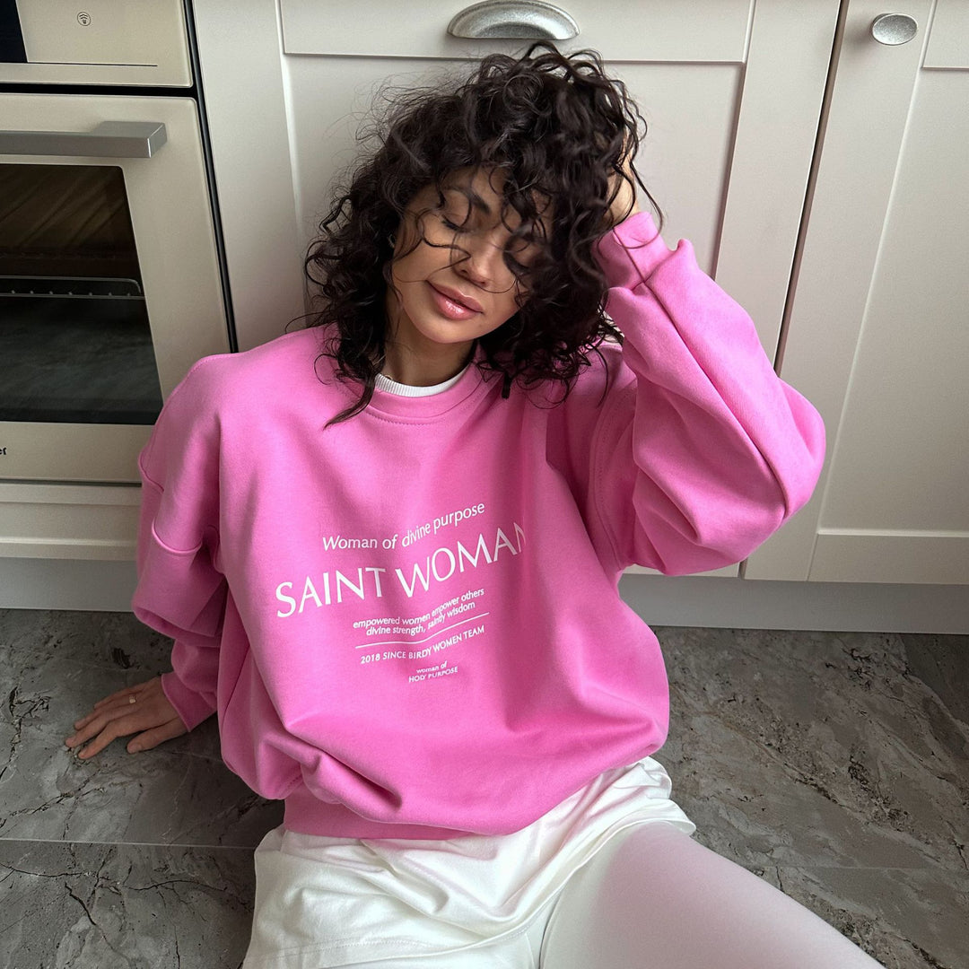 Damen Sweatshirt mit kreativem Schriftzug und lässigem Schnitt Drune