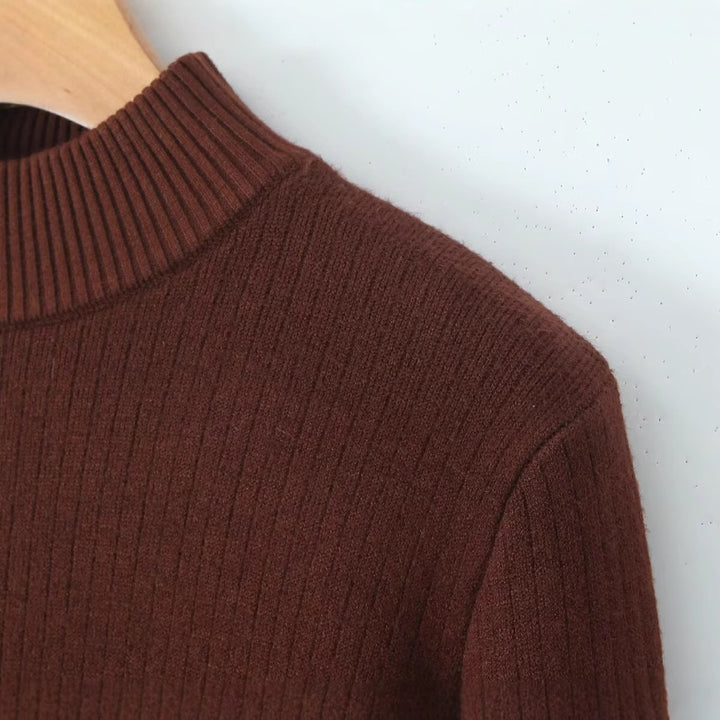 Damen Feinstrickpullover mit Stehkragen Drune