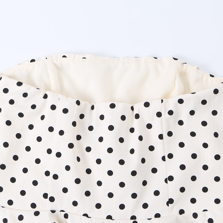 Damen Peplum-Oberteil mit strukturiertem Polka-Dot-Muster Drune