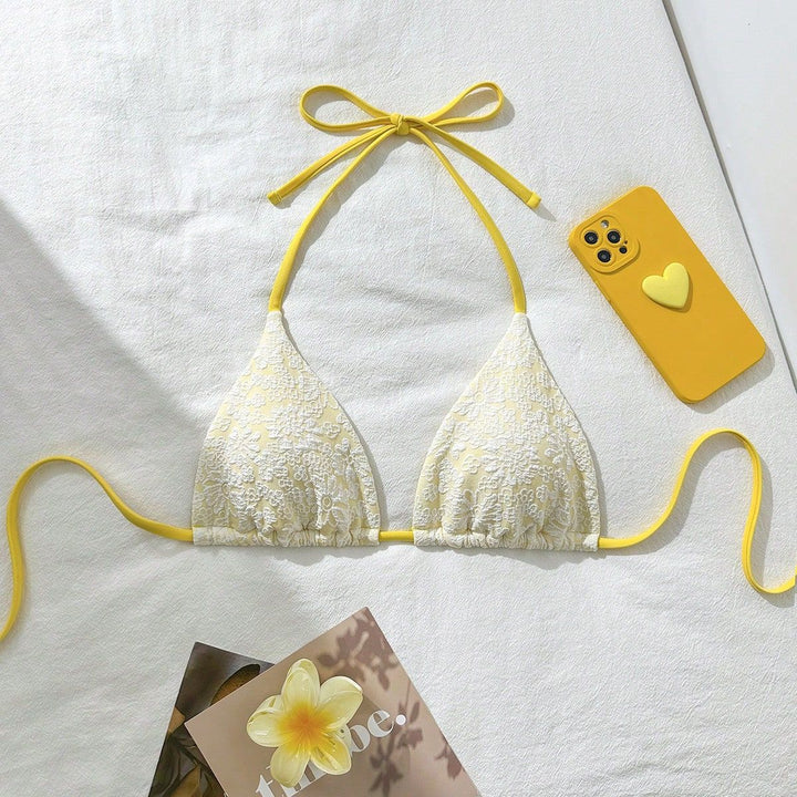 Damen Blumendekorierter Triangel-Bikini Drune