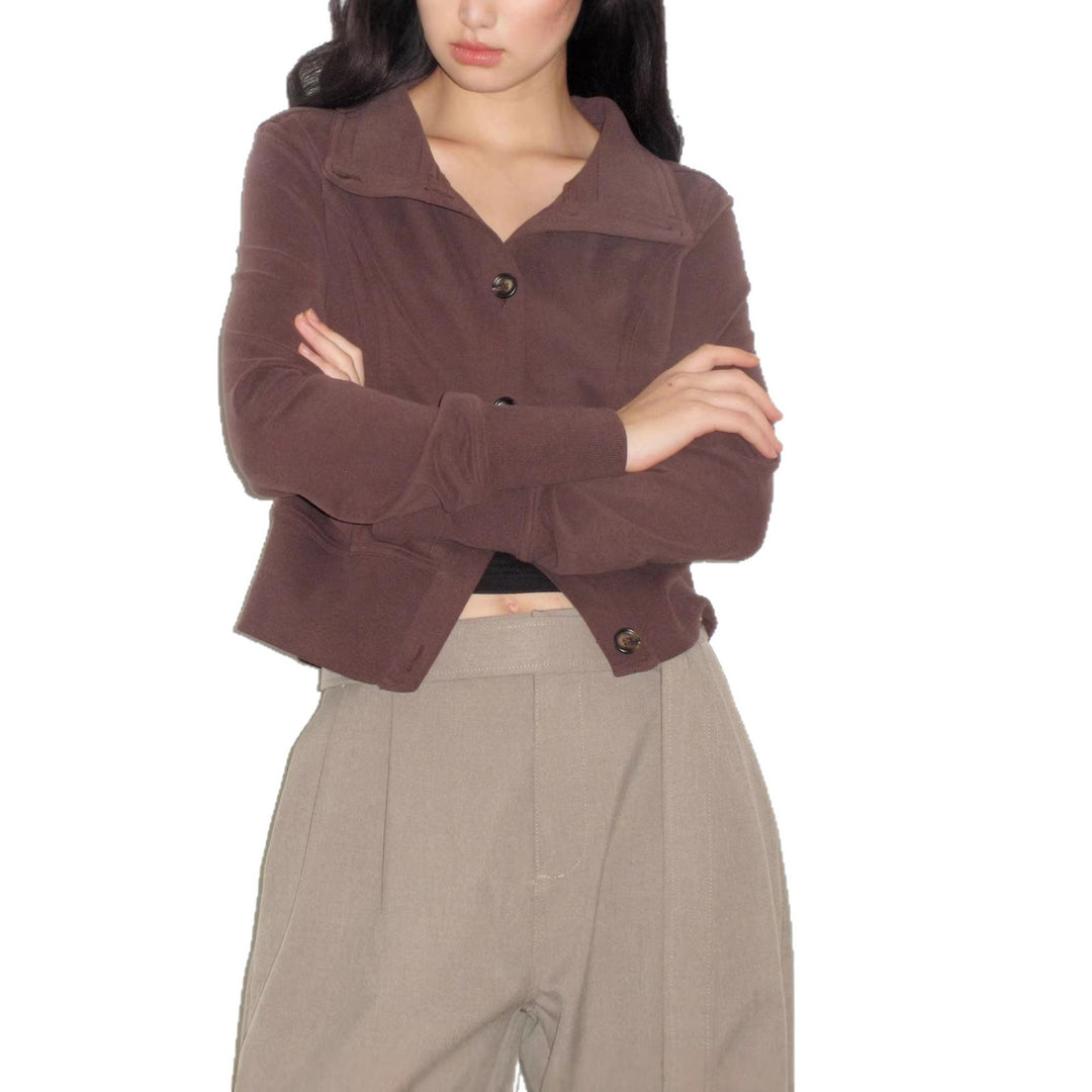 Damen Modische Steppjacke mit hohem Kragen Drune