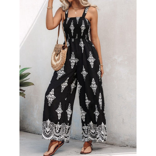 Damen Rüschenoberteil Weites Bein Jumpsuit Drune