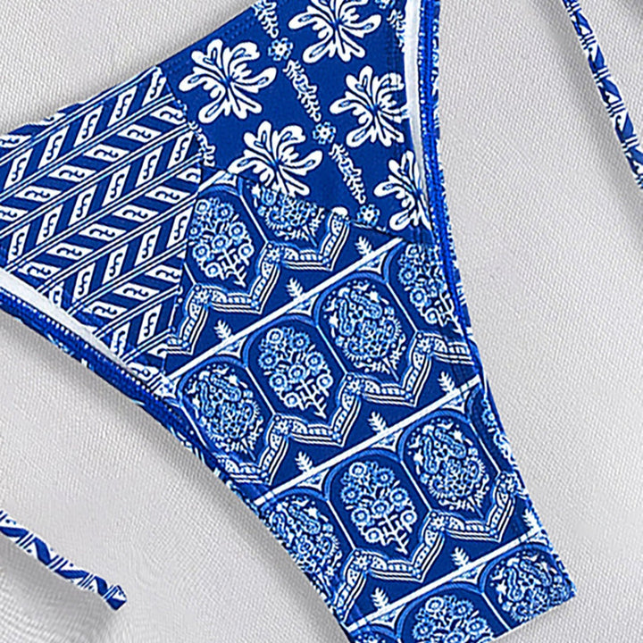 Damen Triangel-Bikini mit verspielt floralem Design und bindbaren Trägern Drune