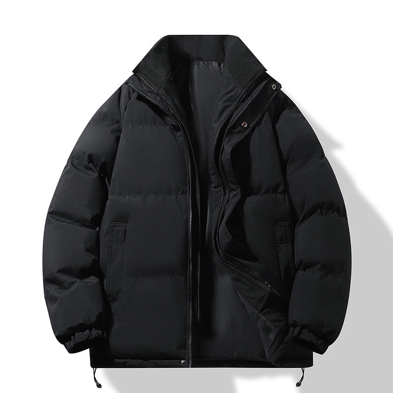 Herren Modische Thermo‑Wattierte Kurzjacke im Boxy‑Schnitt mit Rippenkragen Drune