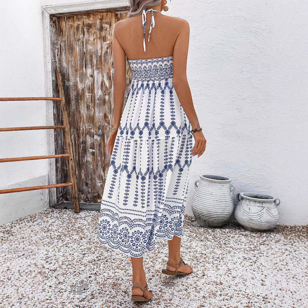 Damen Boho Maxikleid mit Trägern Drune