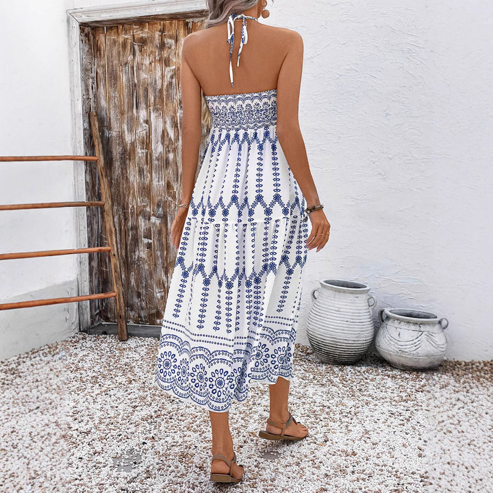 Damen Boho Maxikleid mit Trägern Drune