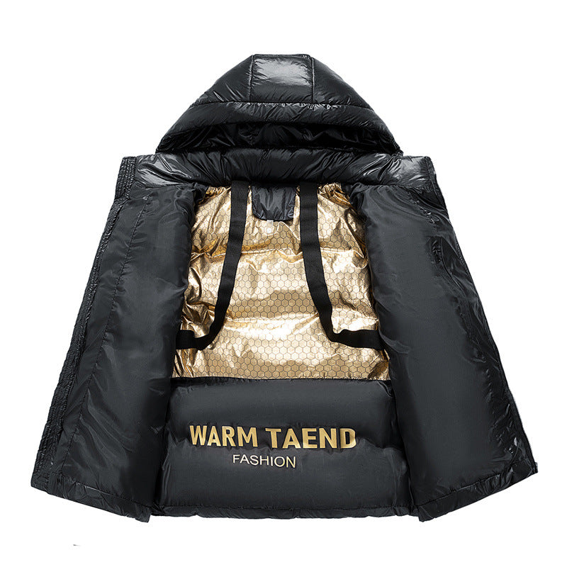 Herren Stylische Daunenjacke mit Kapuze Drune