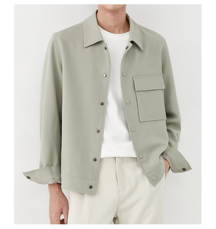 Herren Oversize-Utility-Jacke mit aufgesetzter Brusttasche und Druckknopfleiste Drune