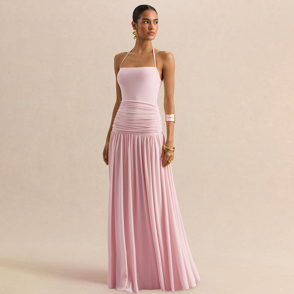 Damen Elegantes Abendkleid mit Off-Shoulder-Design und Fließendem Cape Drune