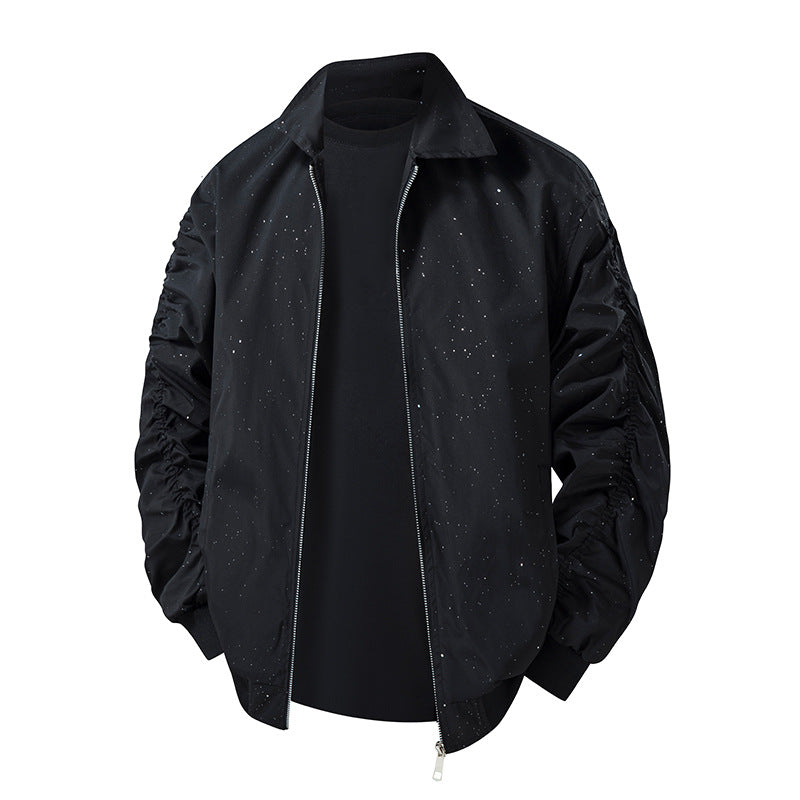 Herren Modische Übergangsjacke mit innovativem Stehkragen und nahtlosen Seitentaschen Drune