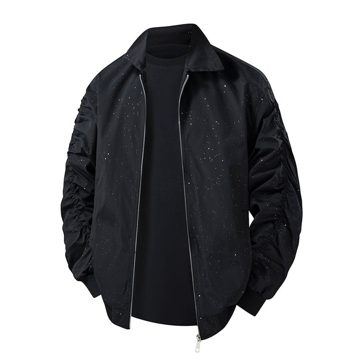 Herren Modische Übergangsjacke mit innovativem Stehkragen und nahtlosen Seitentaschen Drune