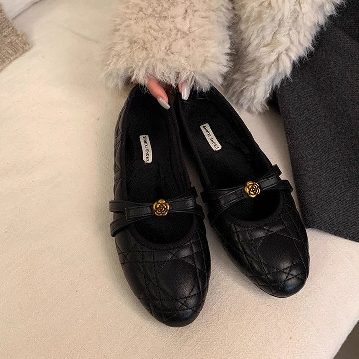 Damen Ballerinas mit schickem Riemen und eleganter Stepp-Optik Drune