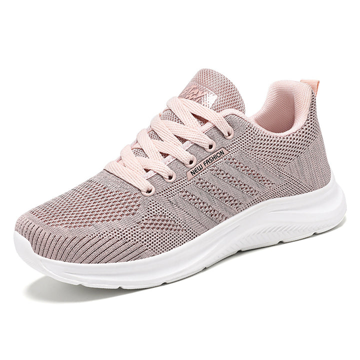 Damen nan gestrickter Schnür-Sneaker mit 3D-Strickobermaterial, verstärkter Zehenkappe und reaktiver EVA-Dämpfung Drune