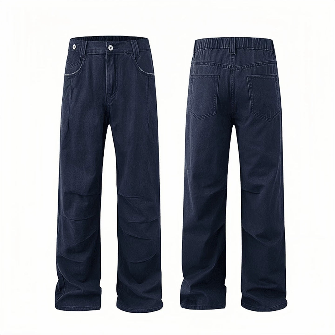 Damen Weitgeschnittene Denim-Hose mit elastischem Bund Drune