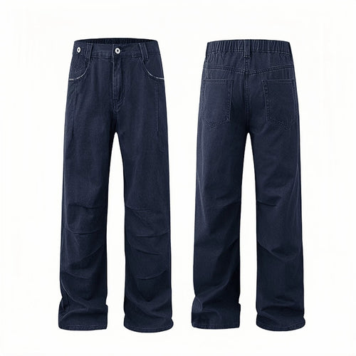 Damen Weitgeschnittene Denim-Hose mit elastischem Bund Drune