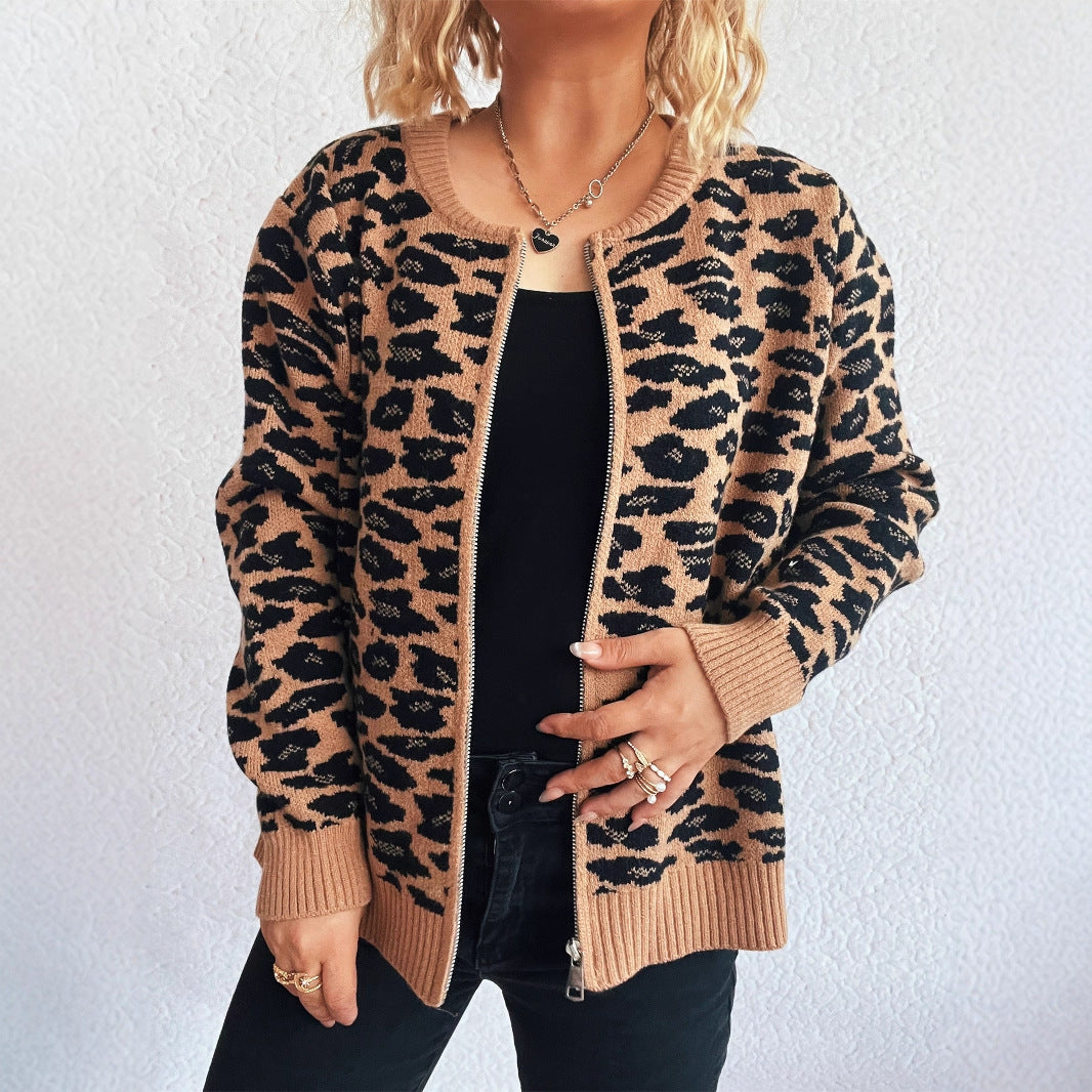 Damen Strickjacke mit floralem Jacquardmuster und durchgehender Knopfleiste Drune