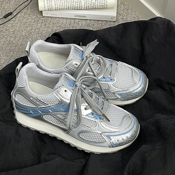 Damen Leichte Mesh-Lauf- und Freizeit-Sneaker mit profilierter Gummilaufsohle Drune