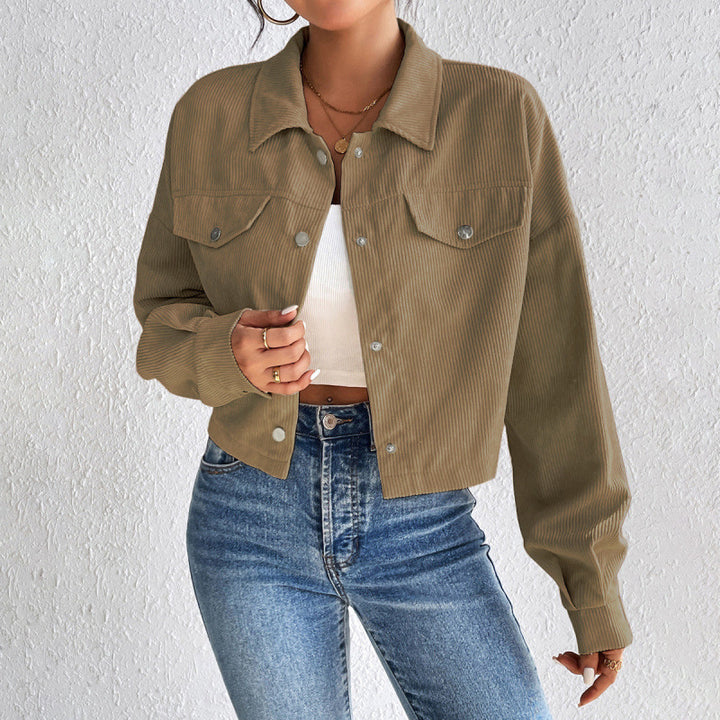 Damen Cordjacke im cropped Design Drune