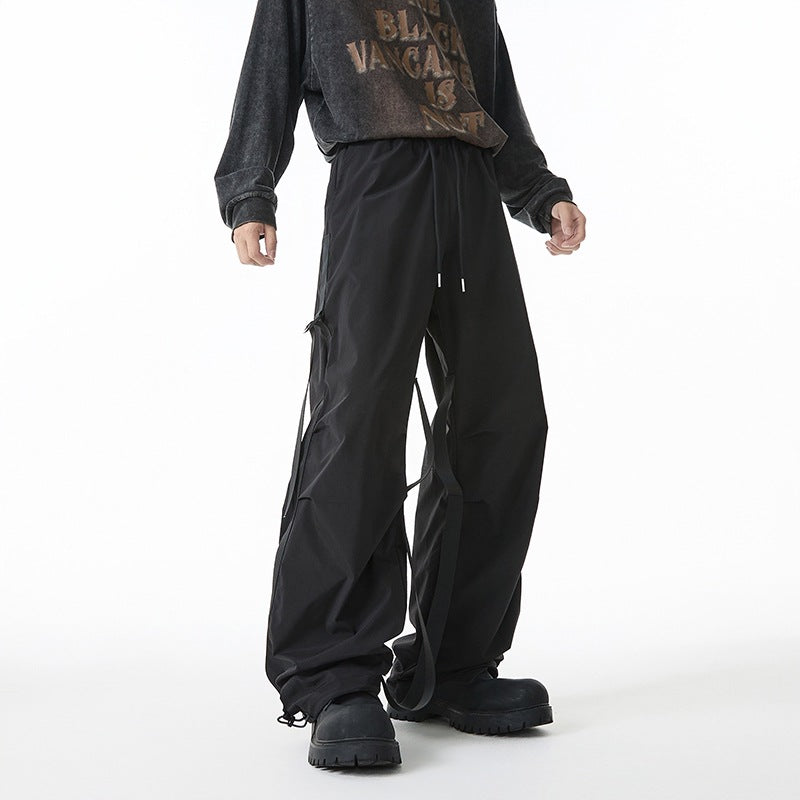 Damen Weite Tech-Cargo-Hose mit Tunnelzugbund, Beinriemen und wasserabweisender Nylon‑Optik Drune