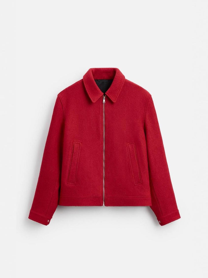 Damen Urbane Wolljacke mit modernem Stehkragen Drune