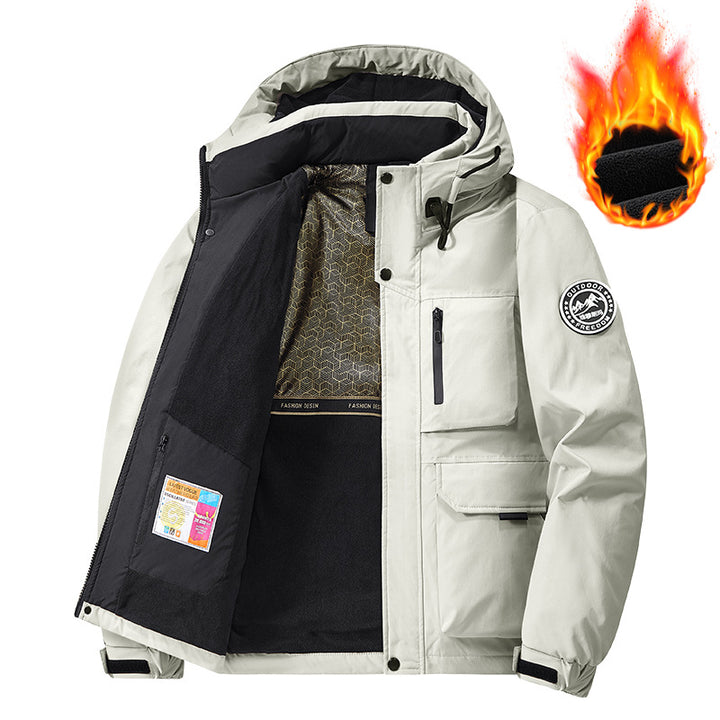 Herren Technischer Thermo-Parka mit Microfleece-Innenfutter und Utility-Taschen Drune