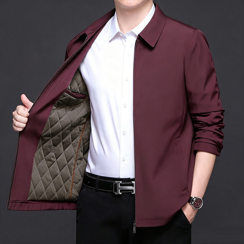 Herren leichte gesteppte Übergangsjacke mit innenliegendem Quiltfutter und klassischem Kragen Drune